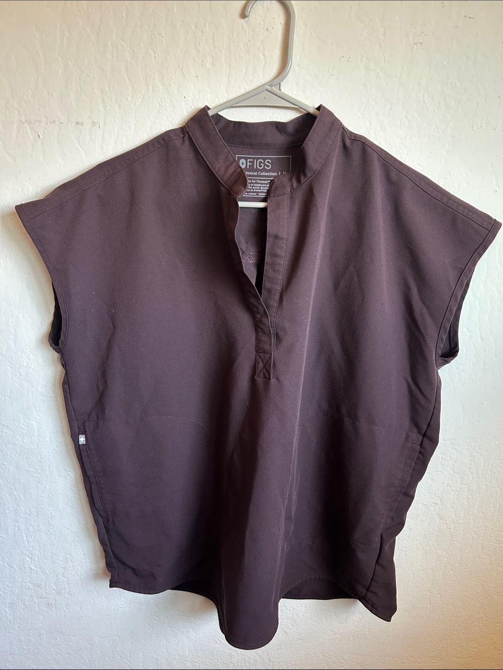 FIGS M Espresso Brown Rafaela Scrub Top
